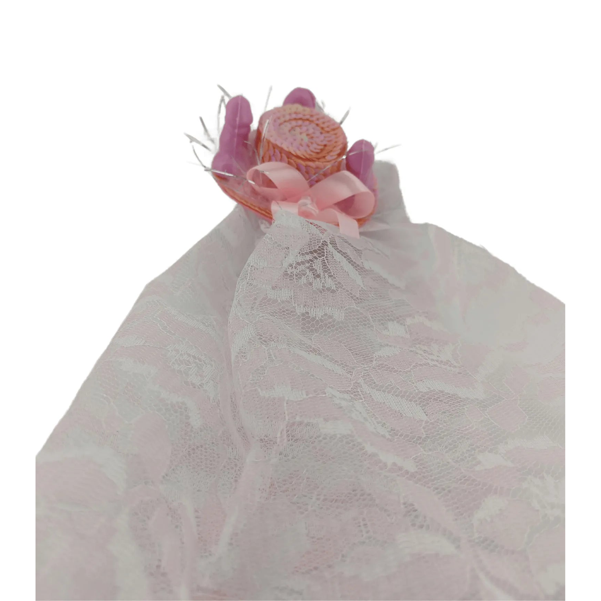 Velo da sposa con cappellino fermaglio fatto con 3 pisellini