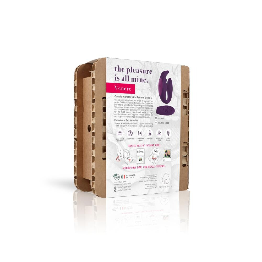 Confezione cartone Venere vibratore di coppia Designed in Italy con etichetta ECO