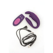 Set vibratore di coppia Venere wireless viola con telecomando e cavo di ricarica USB