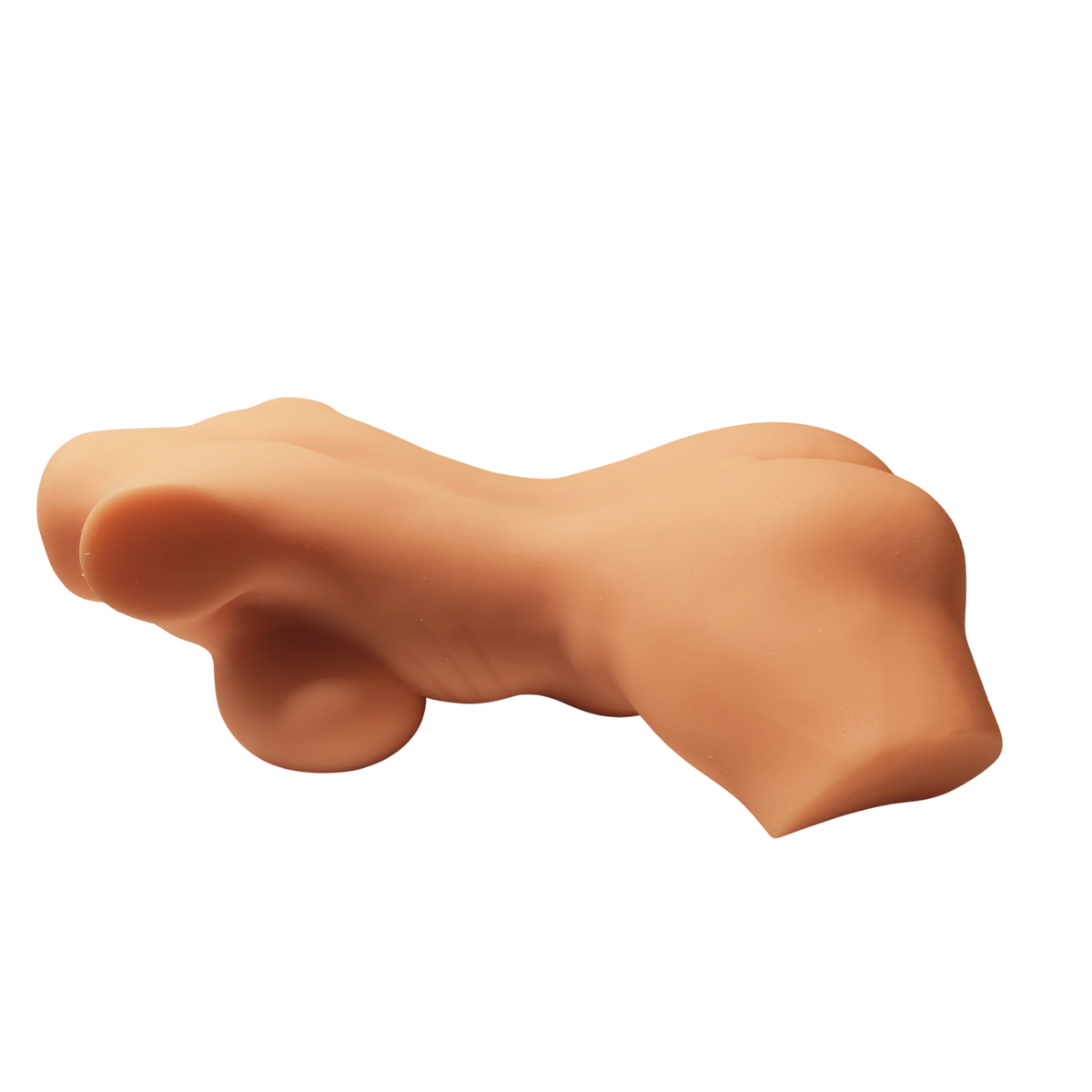 Torso donna realistico vista laterale sinistra, curva busto e vita in colore carne