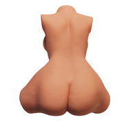 Vista posteriore torso femminile, colonna vertebrale e glutei in finitura liscia carne