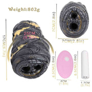 Vibratore masturbatore uomo nero oro 25cm con telecomandi rosa e bianco e cavo USB