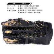 Vibratore doppio canale interno nero oro con protuberanze sferiche silicone liquido