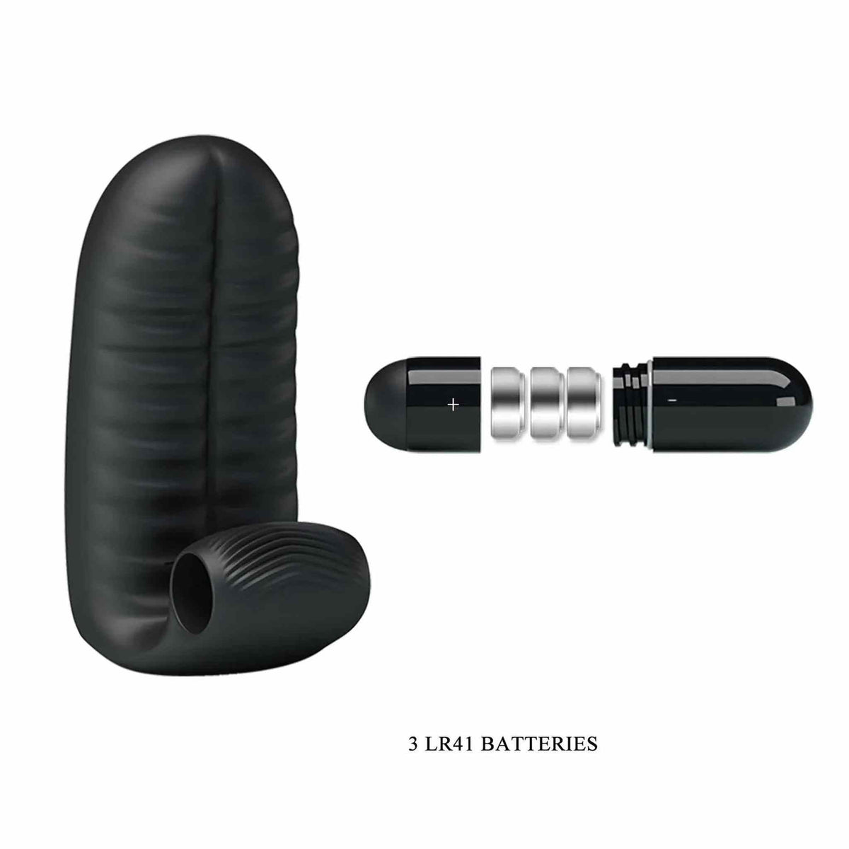 Vibratore DOPPIO da dita con stimolatore clitorideo