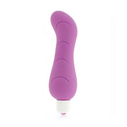 Vibratore punto G viola in silicone vellutato con incisioni a mezzaluna