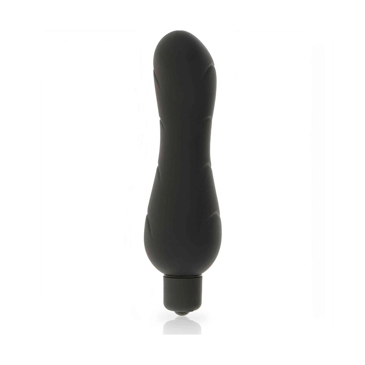 Vibratore nero allungato in silicone medicale per stimolazione intima precisa