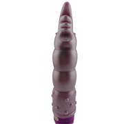 Vibratore Design Alluring Moon Cox viola frontale con testa a forma di labbra e texture granulosa