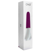 Confezione vibratore OVO D1 viola e bianco scatola bianca logo