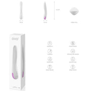 Confezione vibratore OVO F6 silicone impermeabile con specifiche tecniche