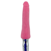 Vibratore rosa multispeed vista frontale texture morbida e testa arrotondata