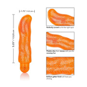 Vibratore Punto G arancione glitterato misure 13,25 cm e curvatura