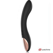 Vibratore Punto G nero rigato con base rosa dorata scritta Anne's Desire