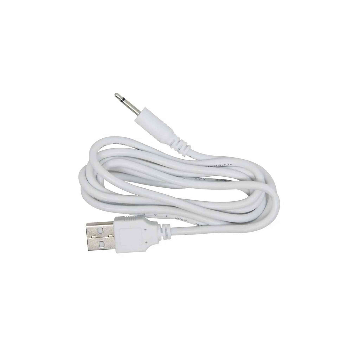 Cavo di ricarica USB bianco con connettore a spina da 3,5 mm per dispositivo sessuale