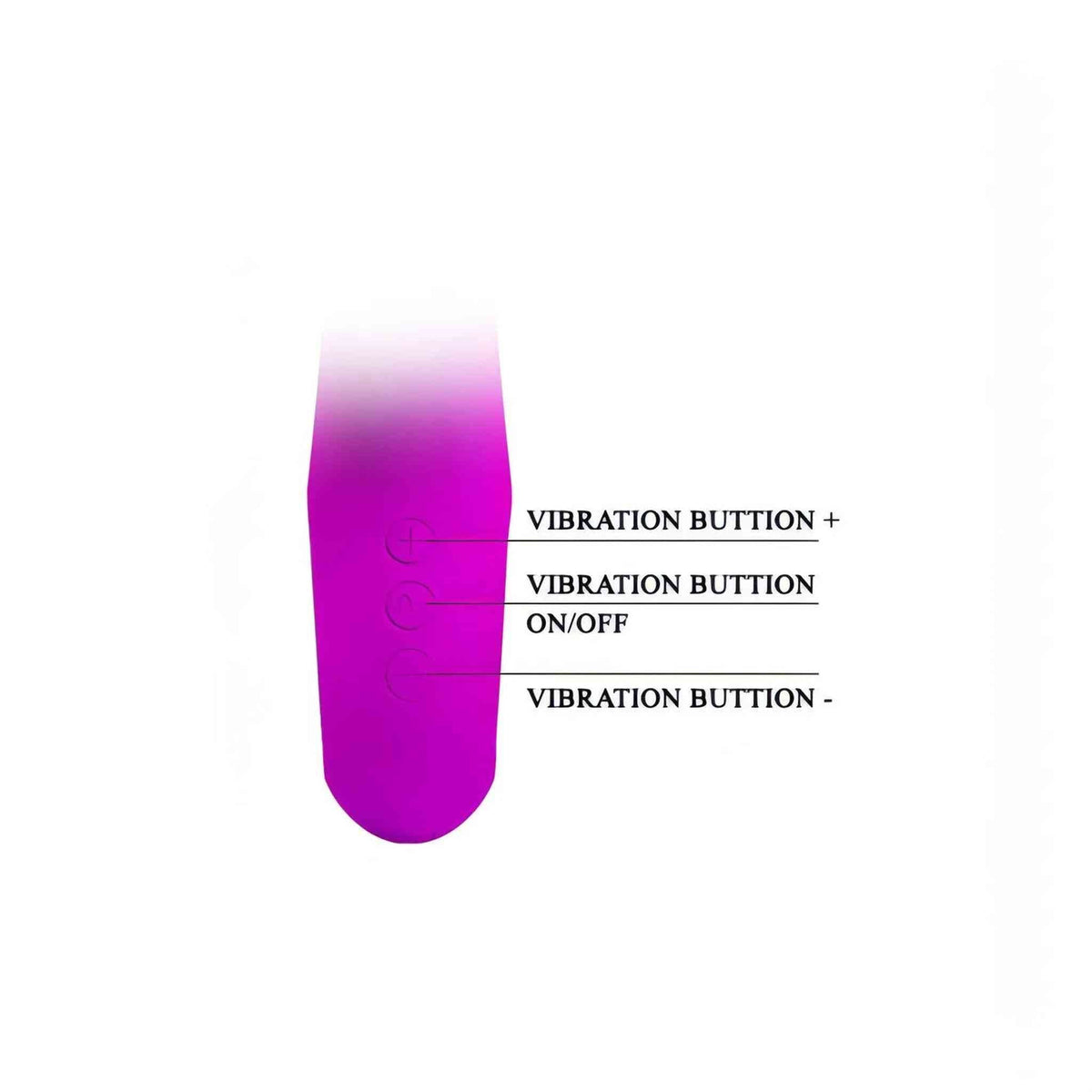 Vibratore rabbit viola intenso con pulsanti funzione e finitura opaca