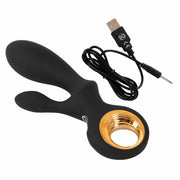 Vibratore a coniglio nero gonfiabile con cavo di ricarica USB e adesivo CE