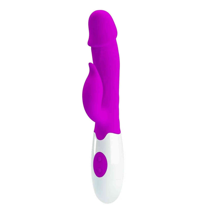 Vibratore rabbit Pretty Love viola in silicone con stimolatore clitorideo