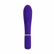 Vibratore rabbit viola in silicone opaco con fascia metallica centrale
