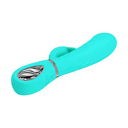 Vibratore rabbit turchese con pulsanti regolazione vibrazione