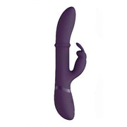 Vibratore rabbit viola VIVE HALO con finitura silicone morbido e banda metallica orizzontale