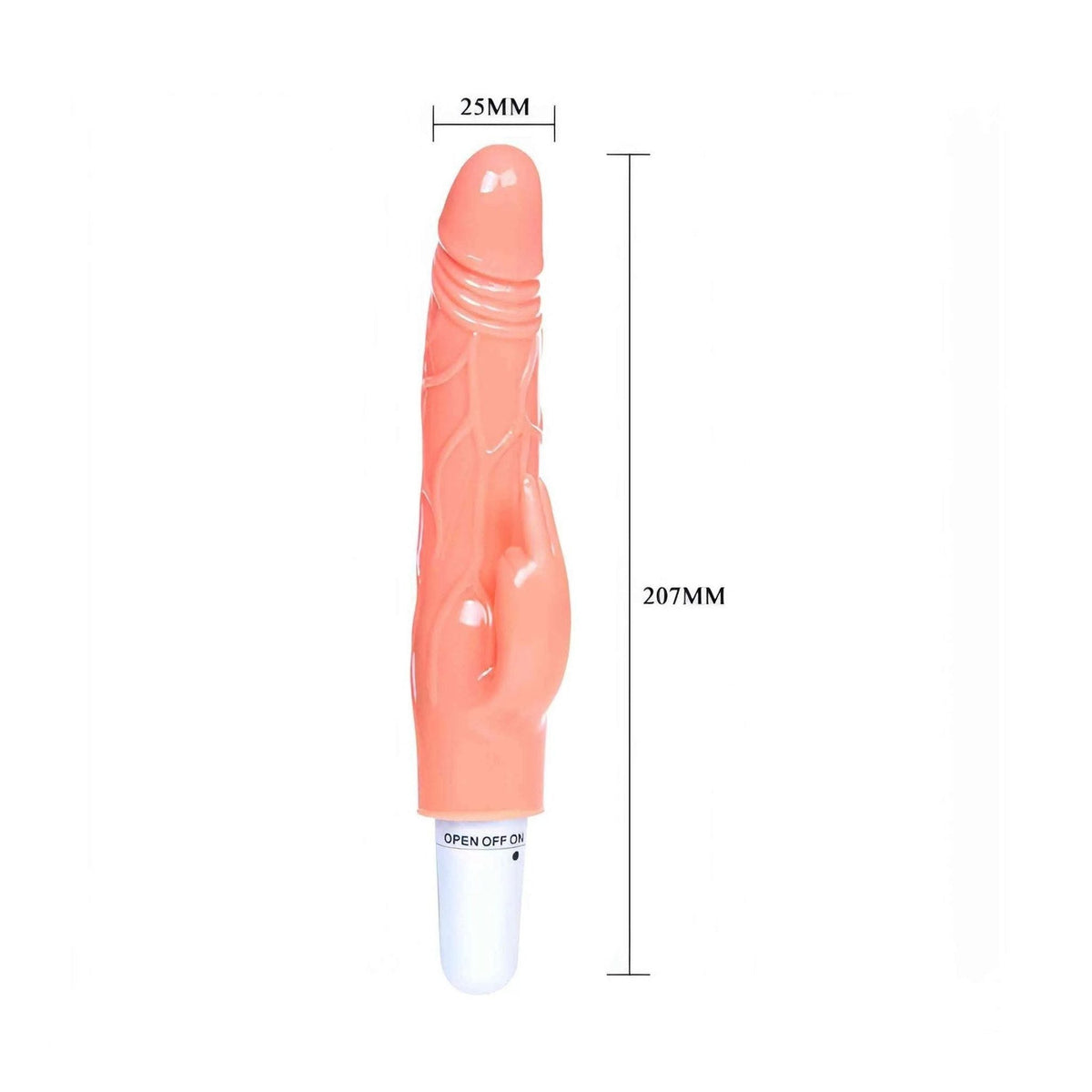 Vibratore rabbit TPR flesh dimensioni 207mm con interruttore OFF ON