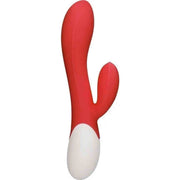 Vibratore rabbit rosso e bianco in silicone con riscaldamento fino a 45 gradi