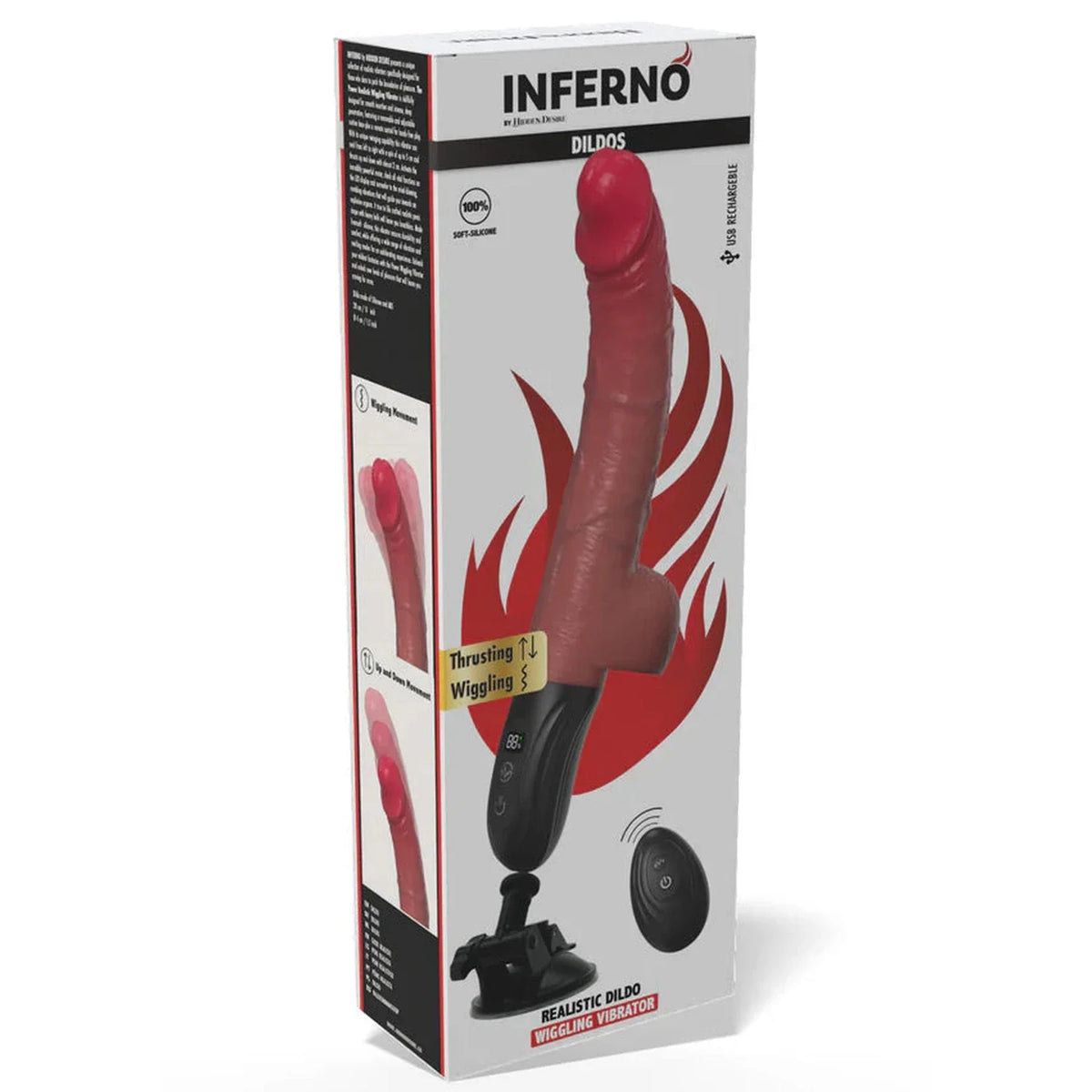 Vibratore Realistico Con Spinta, Vibrazione e Wiggling