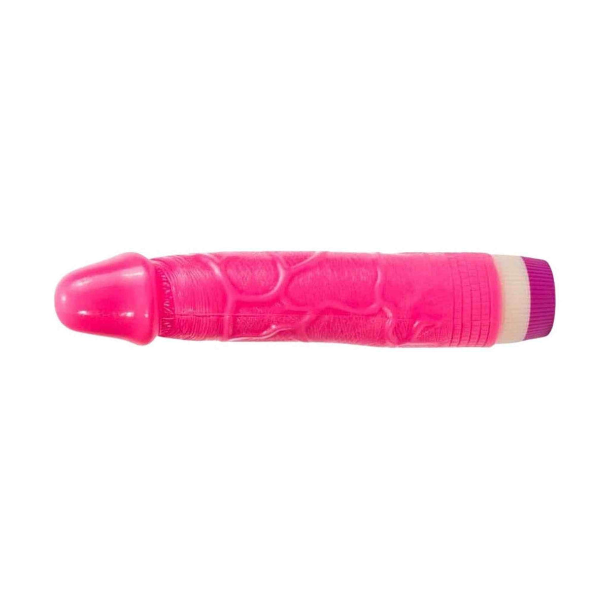 Dildo realistico fucsia in silicone con venature e punta lucida