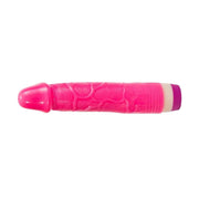 Dildo realistico fucsia in silicone con venature e punta lucida