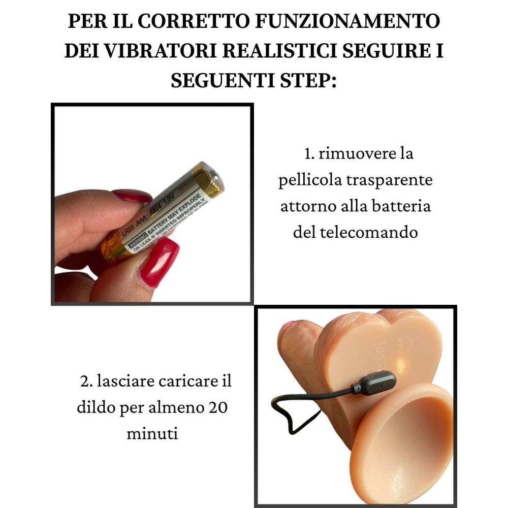 Vibratore Realistico Riscaldante con Spinta e Vibrazione