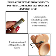 Vibratore Realistico Riscaldante con Spinta e Vibrazione