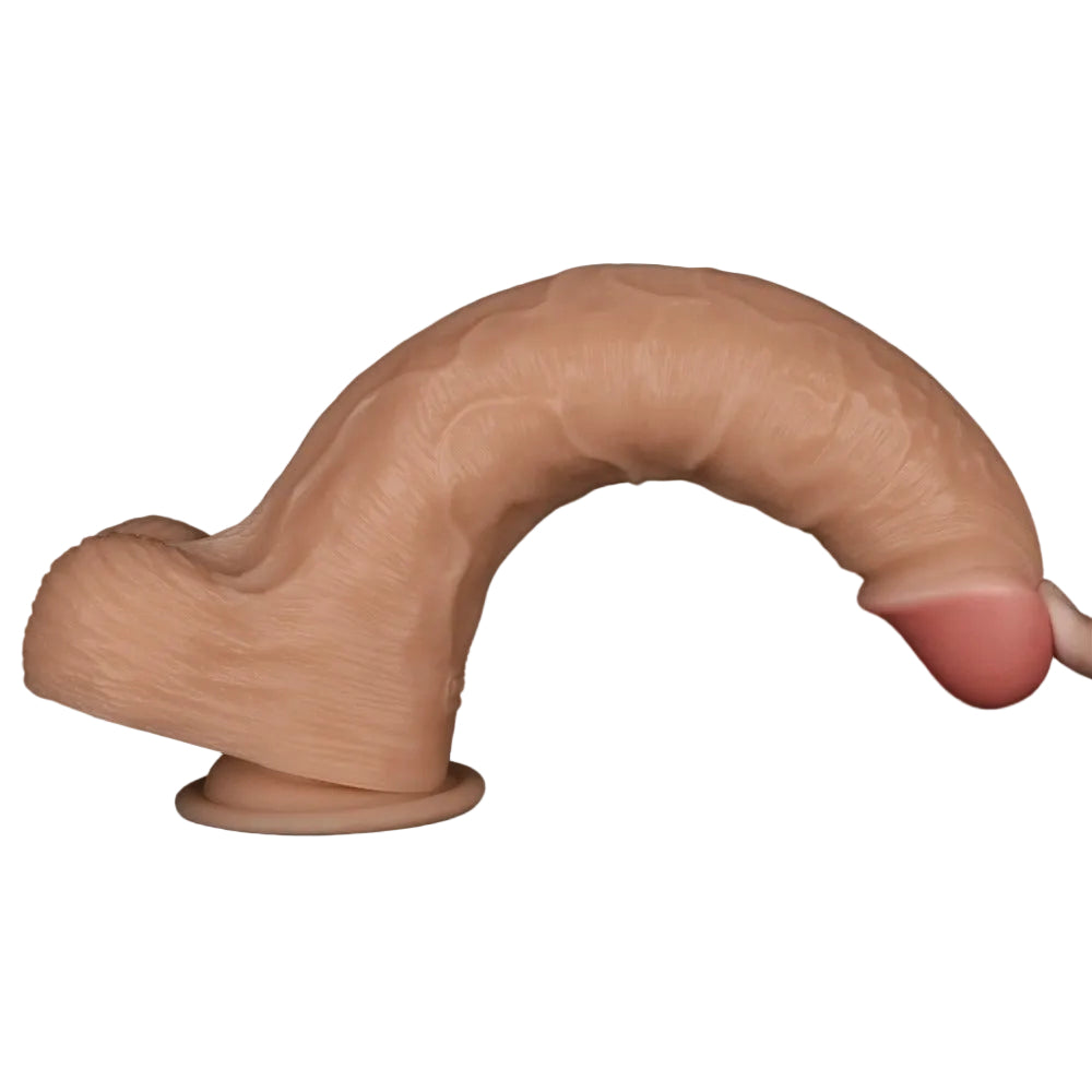 Vibratore Realistico con Pene e Testicoli 11″