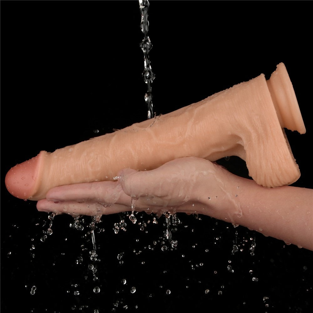 Vibratore Realistico con Pene e Testicoli 11″