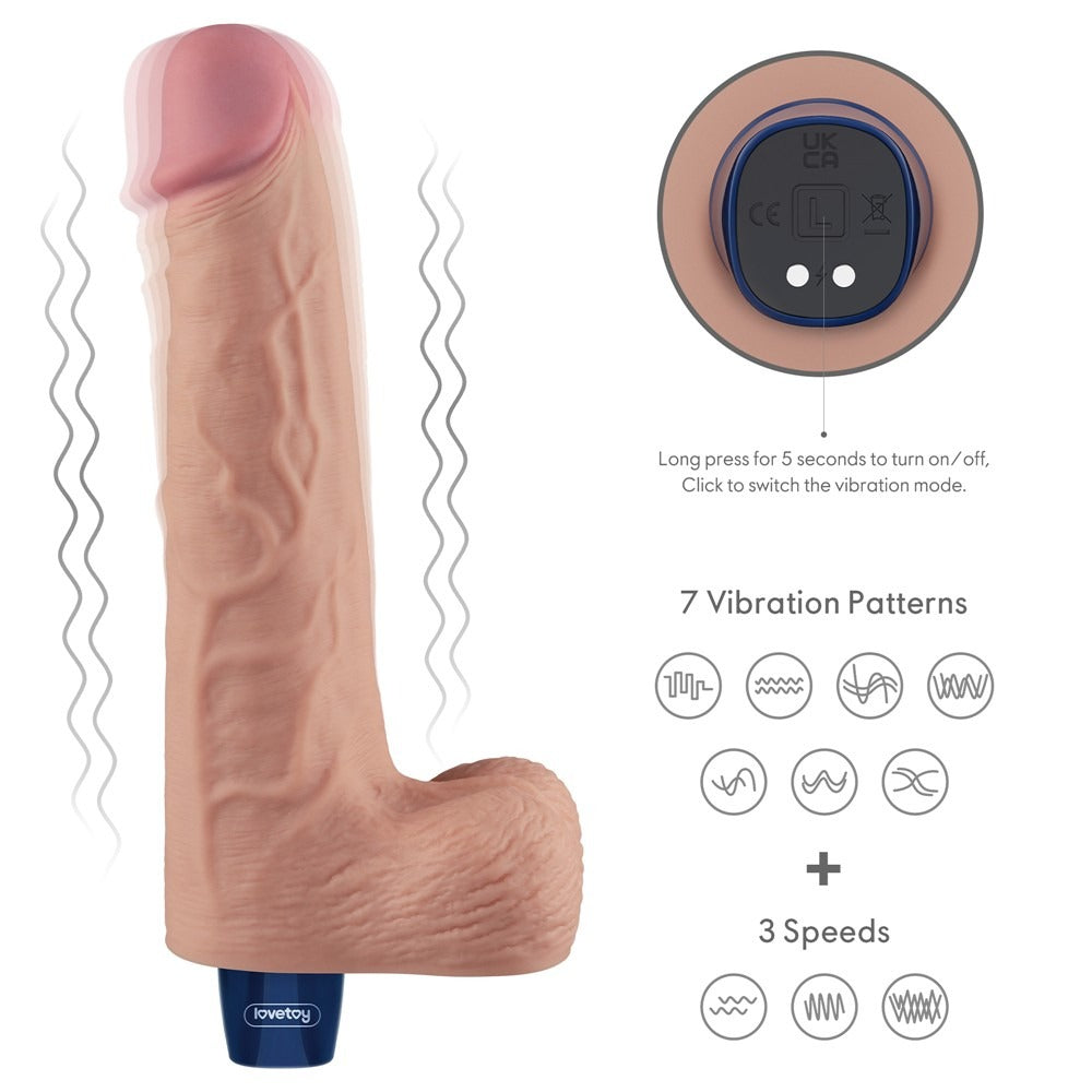 Vibratore Realistico con Testicoli 25.3 cm