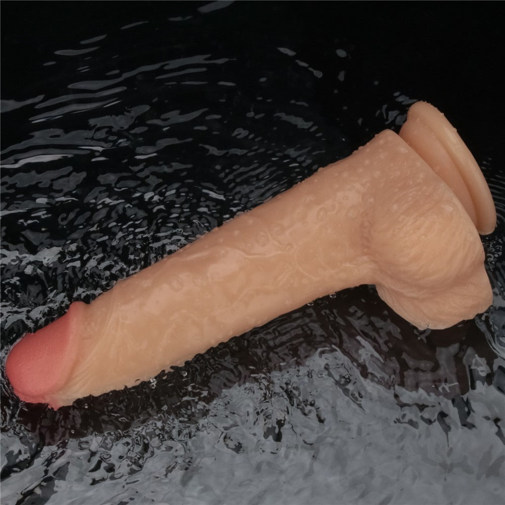 Vibratore Realistico con Testicoli e Ventosa 9″