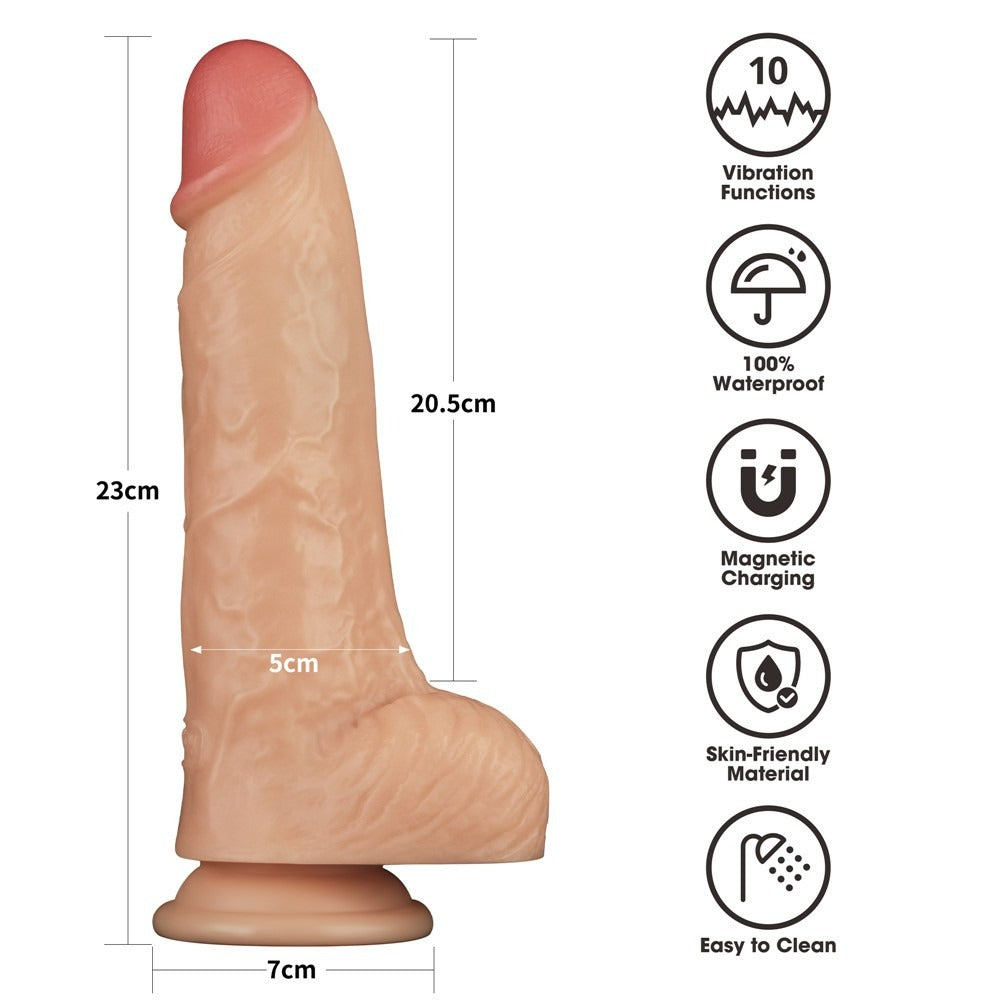 Vibratore Realistico con Testicoli e Ventosa 9″