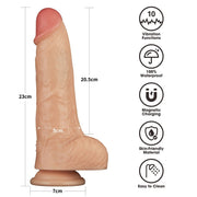 Vibratore Realistico con Testicoli e Ventosa 9″