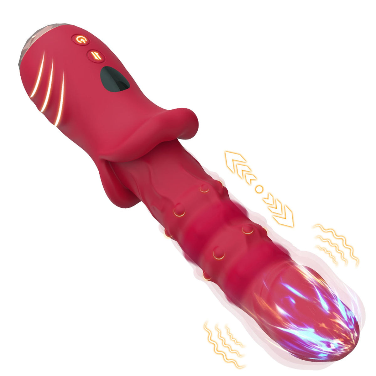 Vibratore Up and Down rosso con frecce movimento verticale e pulsanti illuminati
