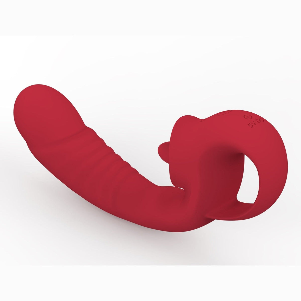 Vibratore Vaginale e Clitorideo Con Lingua e Impugnatura