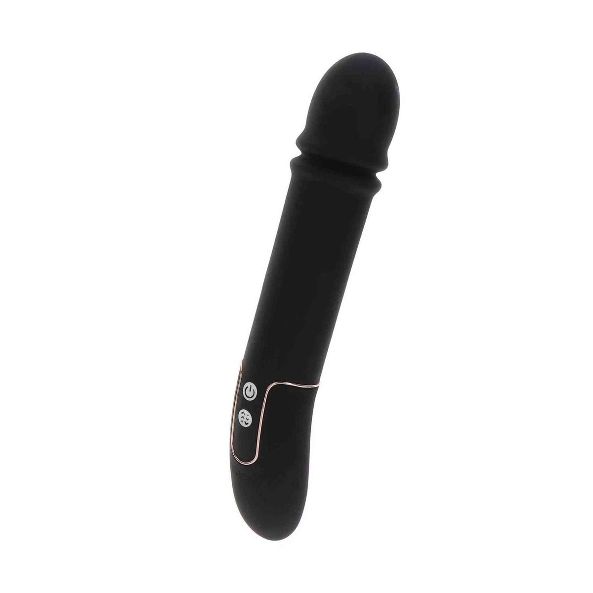 Vibratore a spinta Pulse One nero in silicone con pulsanti dorati