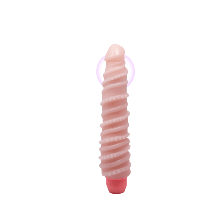 Vibratore rosa carne LED viola traslucido funzione vibrazione