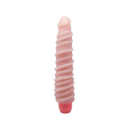 Vibratore rosa carne cilindrico con base rosa acceso