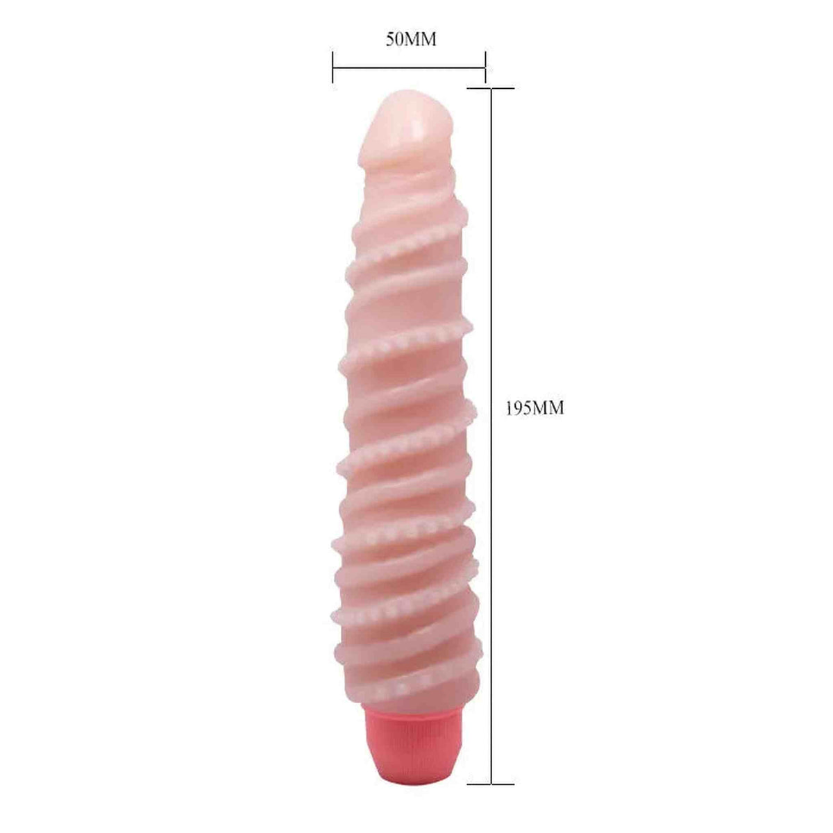 Vibratore rosa carne dimensioni 195mm lunghezza con rilievi