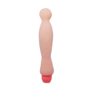 Vibratore rosa carne in silicone opaco con corpo sinuoso e base cilindrica
