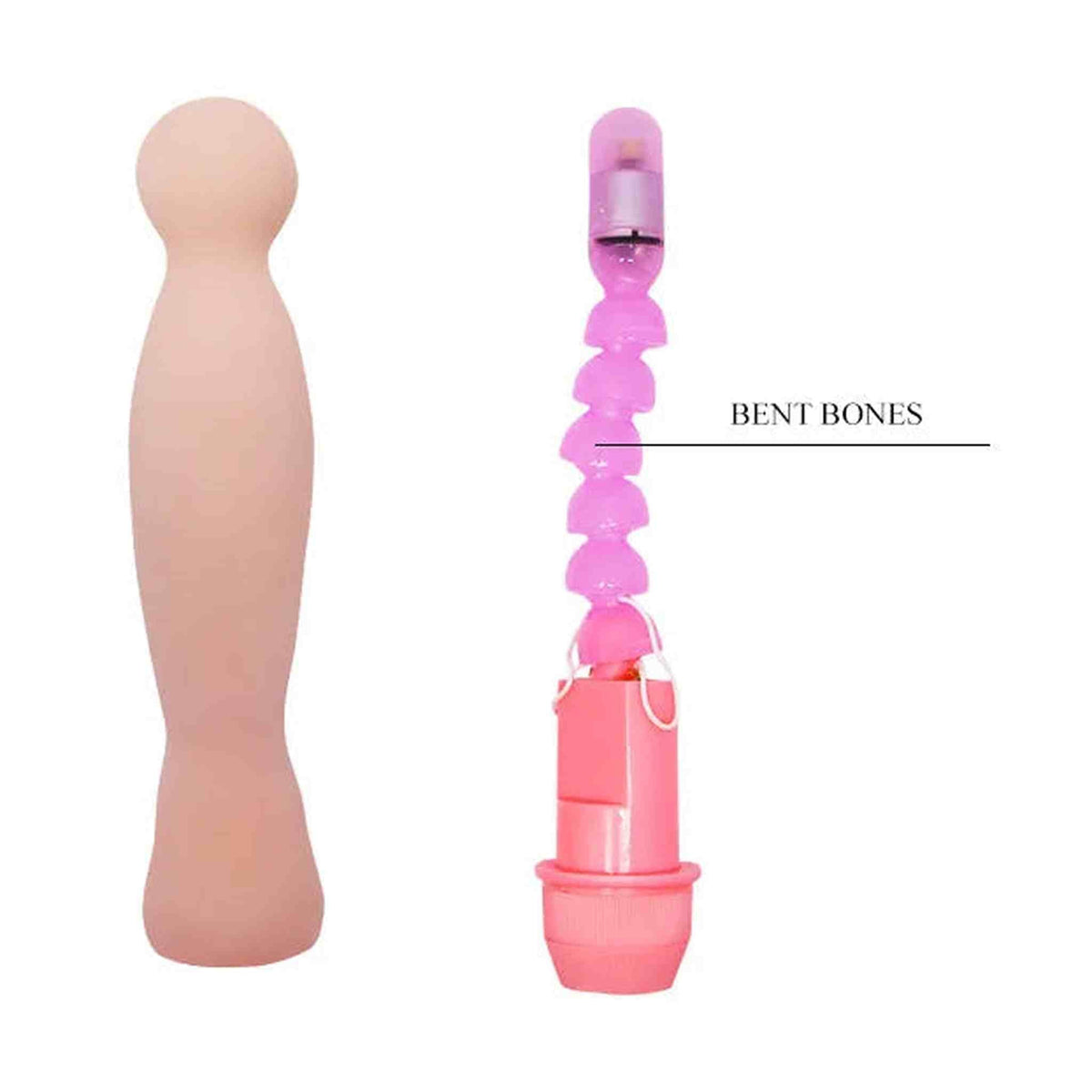 Spina analia trasparente BENT BONES a forma di cuore per vibratore rosa carne