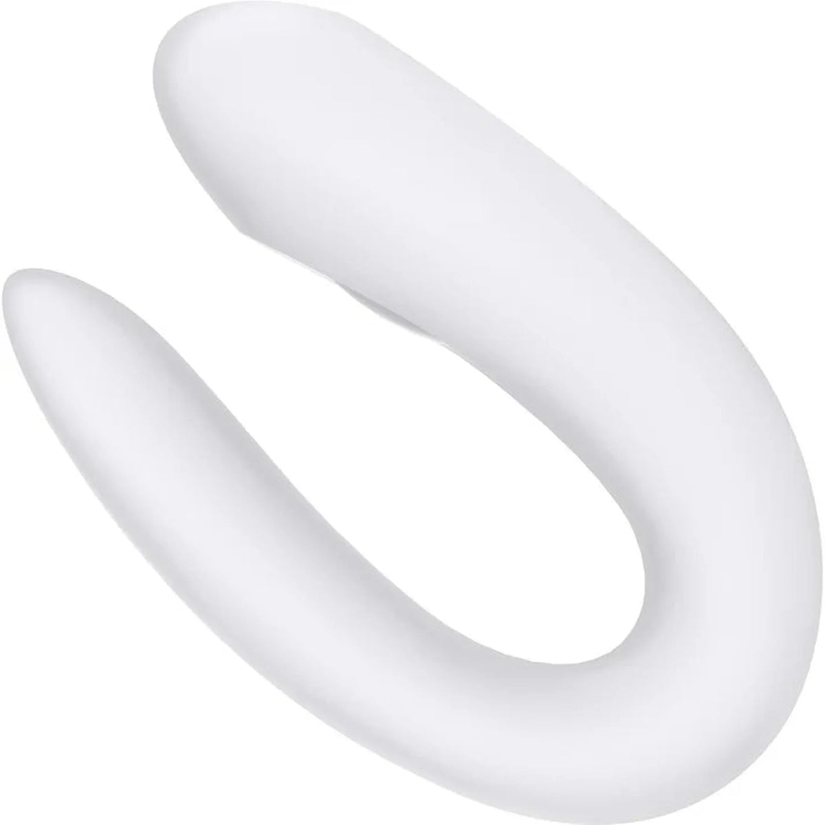 Vibratore di coppia in silicone medico bianco dettaglio curvatura laterale