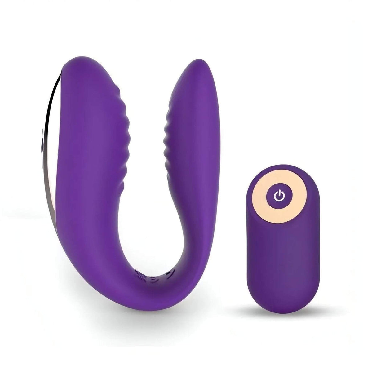 Vibratore coppia silicone viola texture interna con telecomando wireless