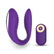 Vibratore coppia silicone viola texture interna con telecomando wireless