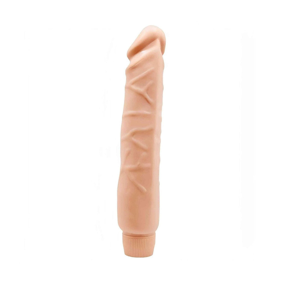 Vibratore realistico Soft Skin rosa carne superficie vellutata con vene simulate e testa curva