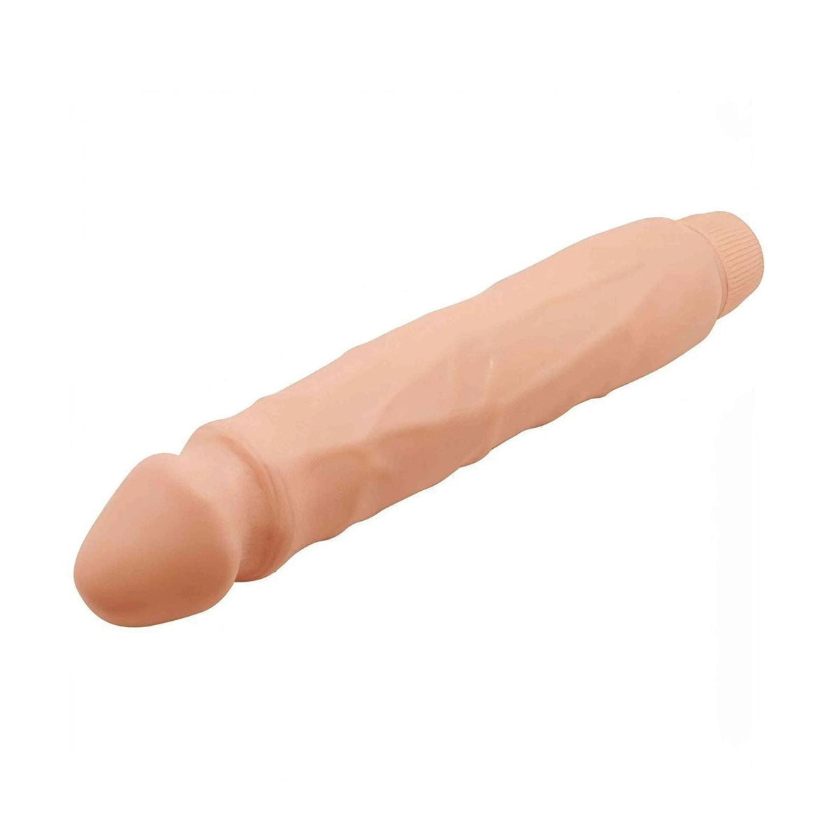Vibratore realistico Soft Skin rosa carne testa voluminosa con rilievi venosi e base verticale