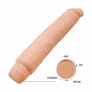 Vibratore Soft Skin rosa carne 26 cm con interruttore velocità OFF ON STRONG WEAK LOW HIGH